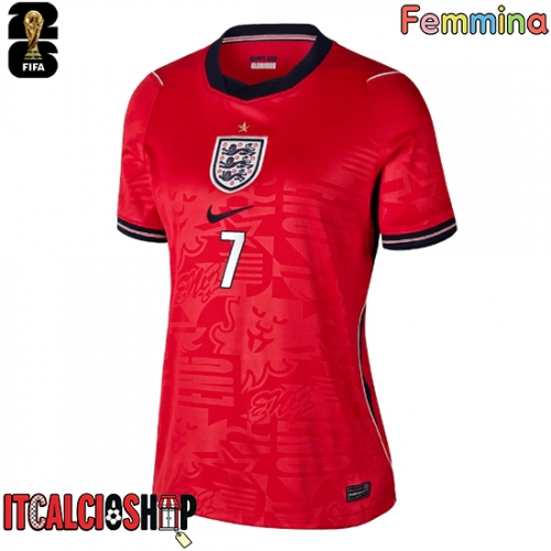 Inghilterra Bukayo Saka #7 Seconda Maglia Femmina Mondiali 2026 Manica Corta